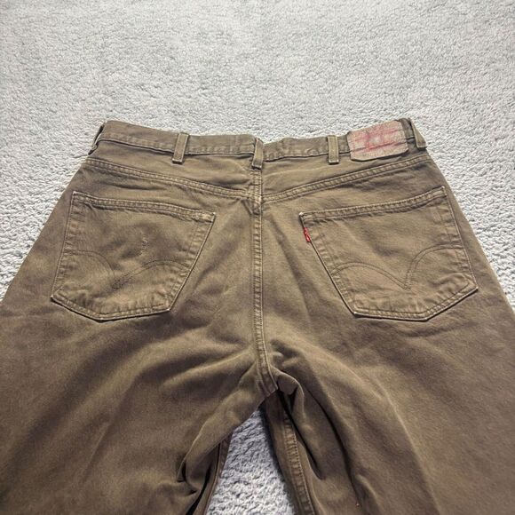 Levis 505 Jeans Mens 38x32 Brown Medium Wash Cotton Relaxed Fit Denim Workwear - Picture 6 of 10